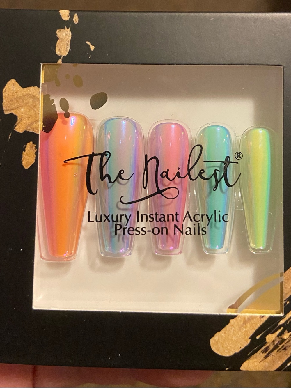 Reflective Chrome Mirror Finish Luxury Instant Acrylic Press-On Nails - Picture 2 of 7